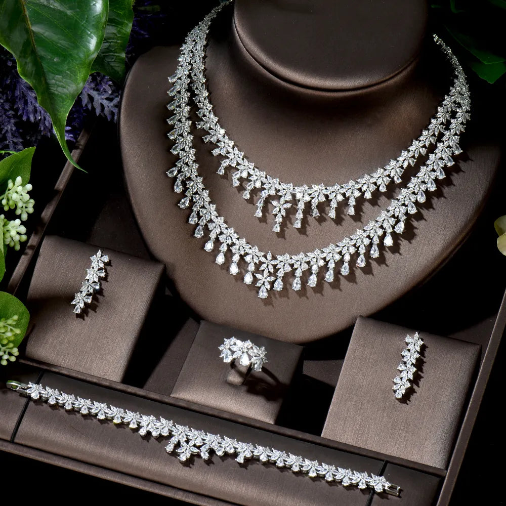 Luxury Floral Zircon Jewelry Set