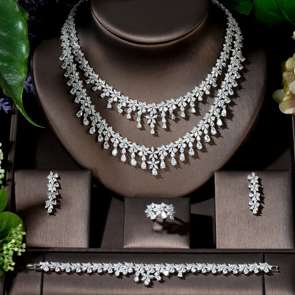 Luxury Floral Zircon Jewelry Set