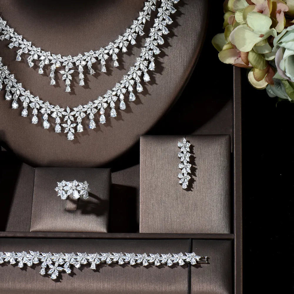 Luxury Floral Zircon Jewelry Set