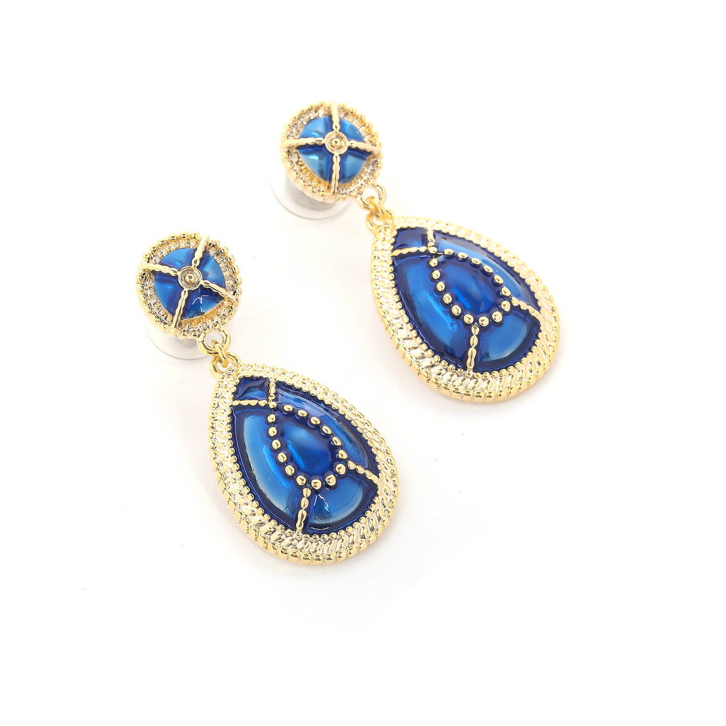 Vintage Royal Embossed Drop Earrings