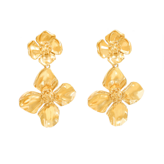 Lady Gold Flower Earrings