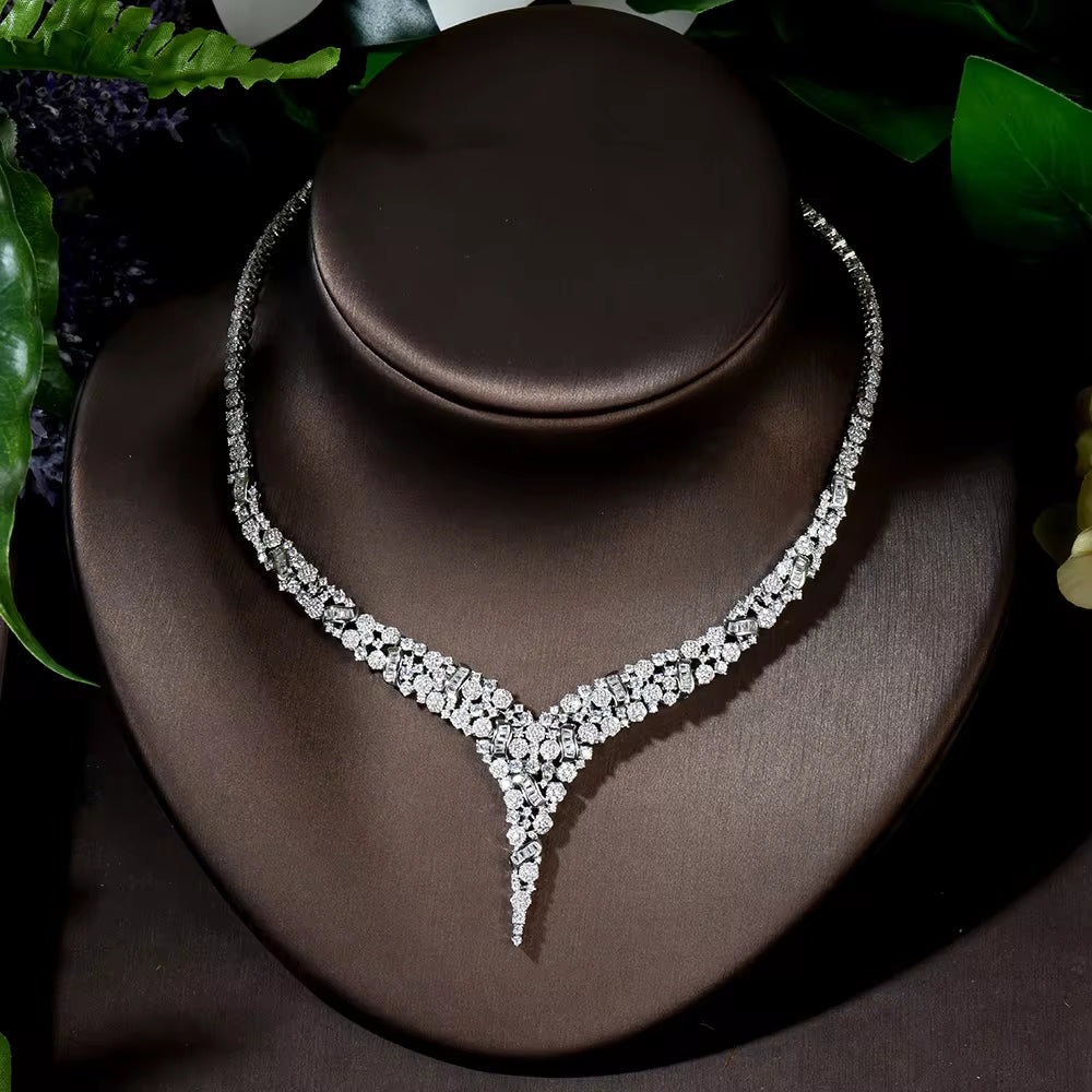 Radiant Diamond Cascade Jewelry Set