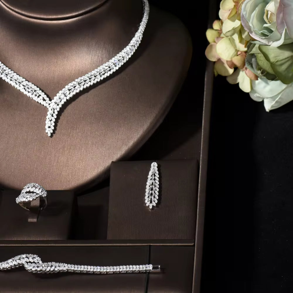 Classic Cubic Crystal Jewelry Set