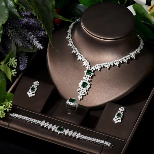 Emerald Blossom Luxury Jewelry Set