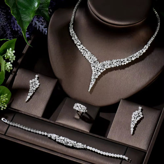 Radiant Diamond Cascade Jewelry Set