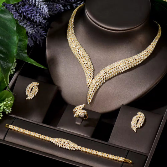 Generous square crystal jewelry set