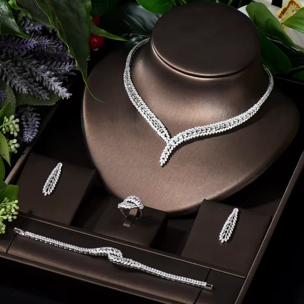 Classic Cubic Crystal Jewelry Set