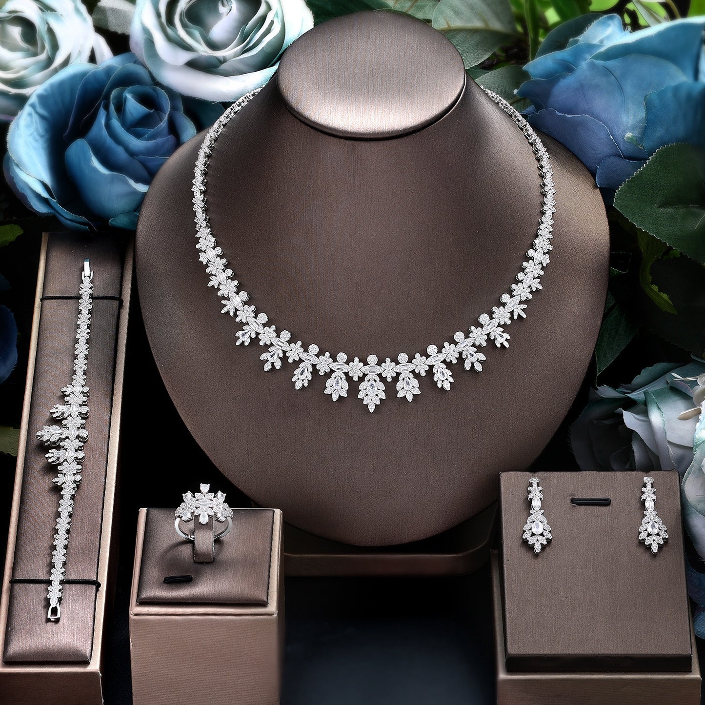 Exquisite Floral Grace Jewelry Suite