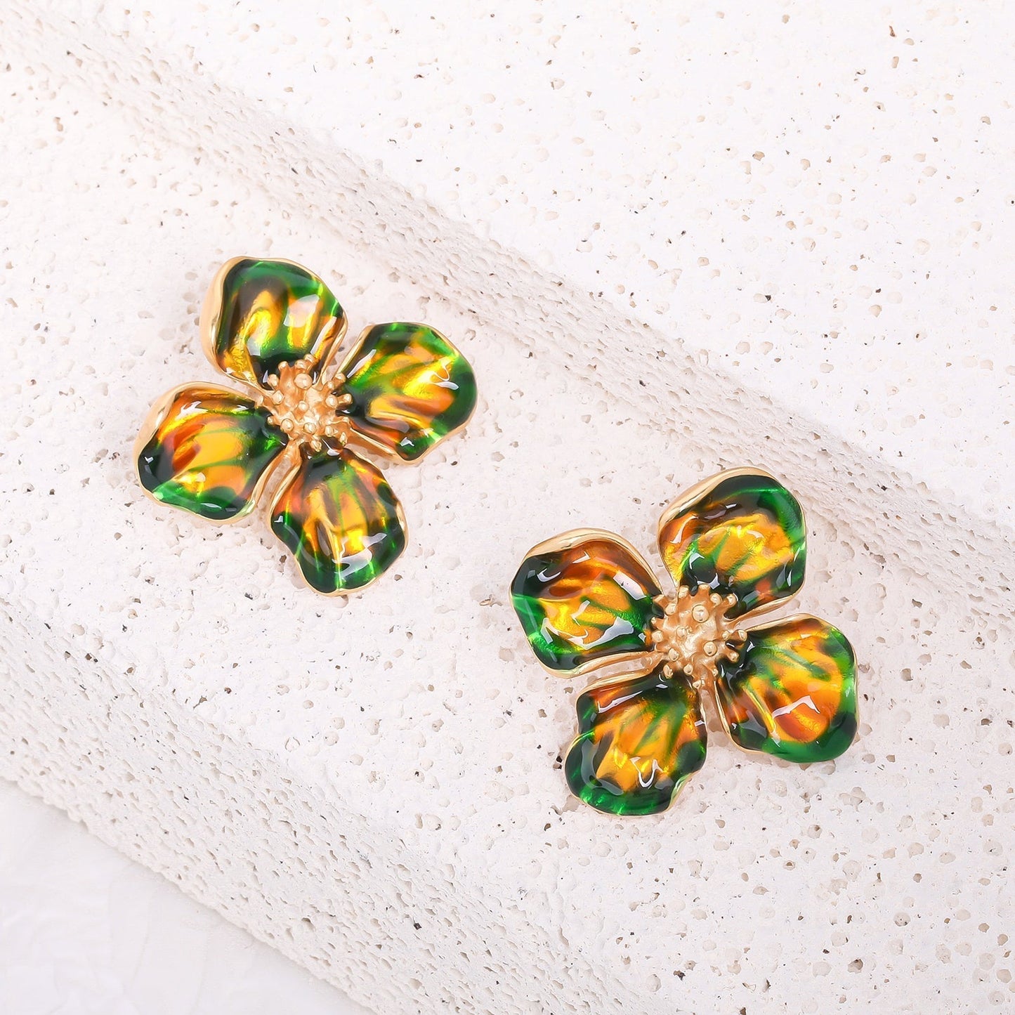 Green Gradient Stud Earrings