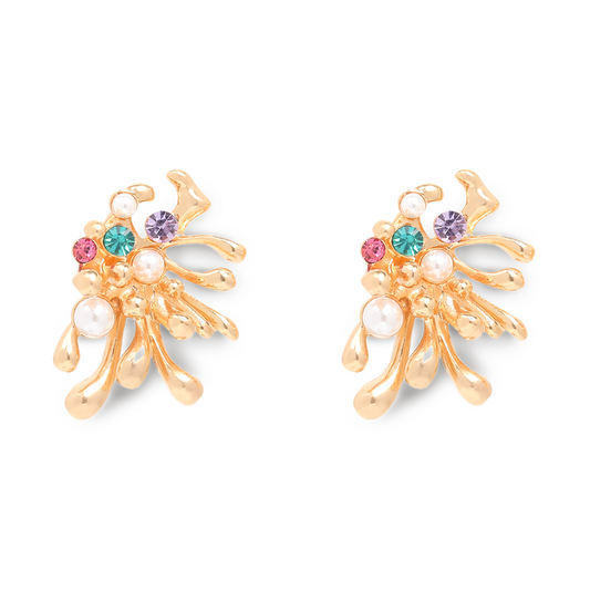 Crystal Coral Stud Earrings