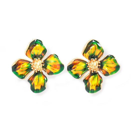 Green Gradient Stud Earrings