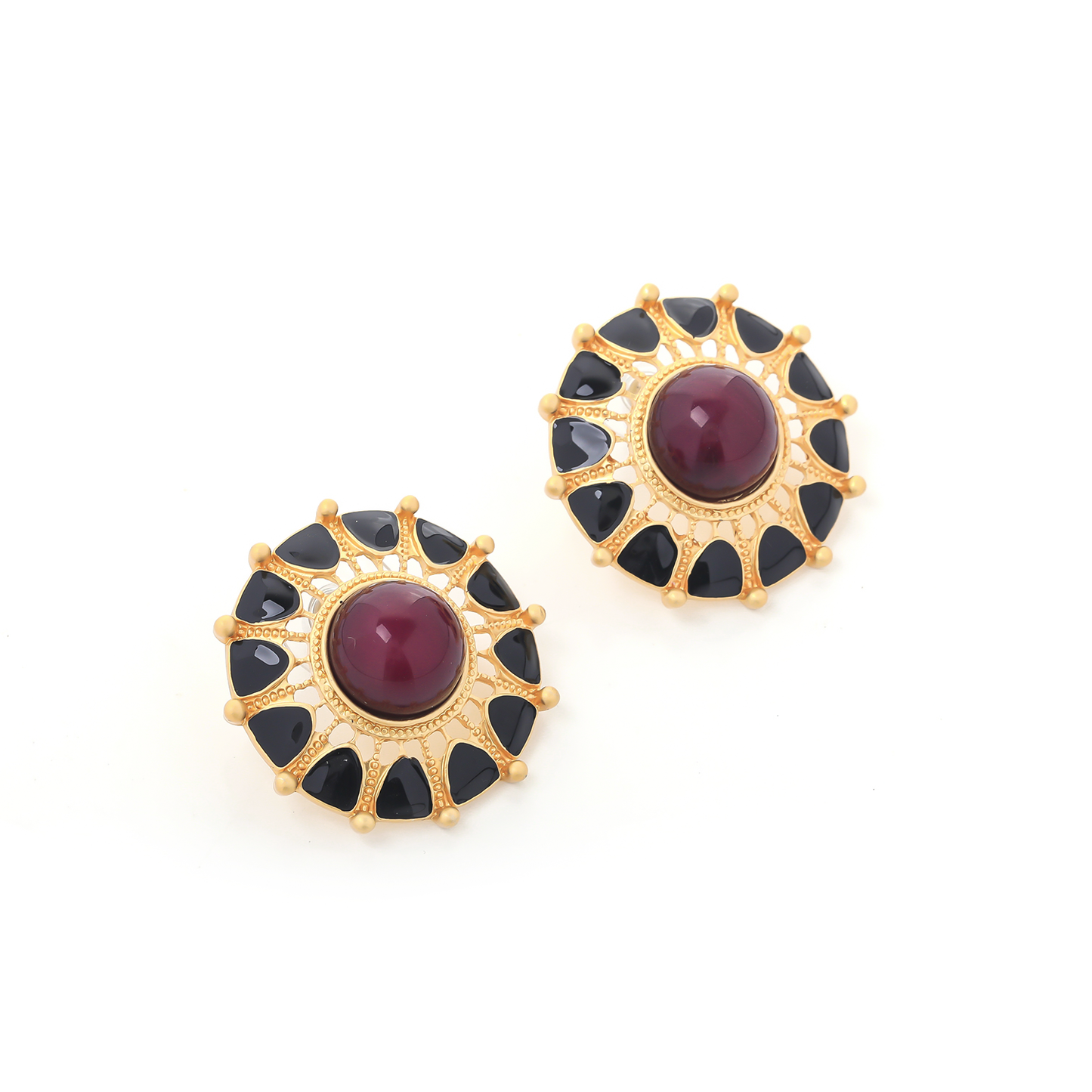 Sun Shield Stud Earrings