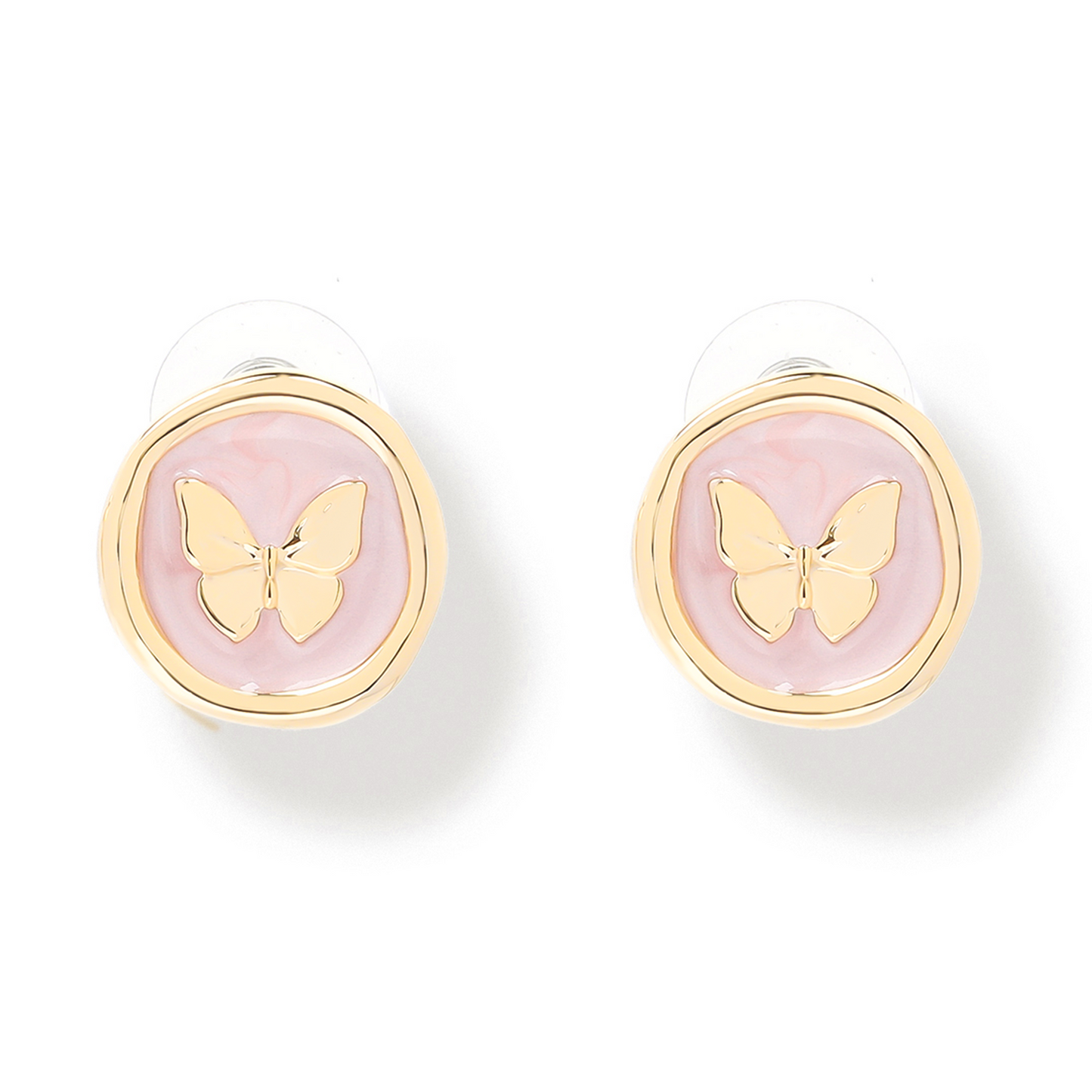 Pink Butterfly Stud Earrings