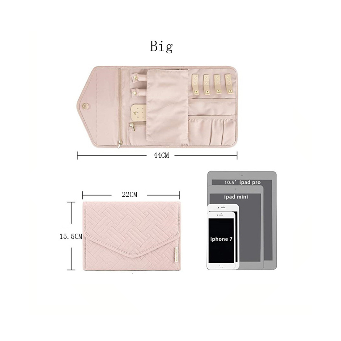 Foldable Faux Leather Jewelry Bag