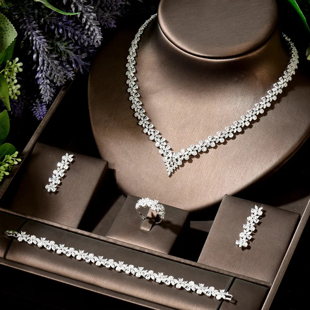 Cubic Design Zircon Jewelry Set