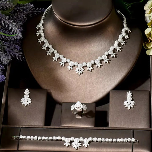 Fashion Flower Zircon Jewelry Set