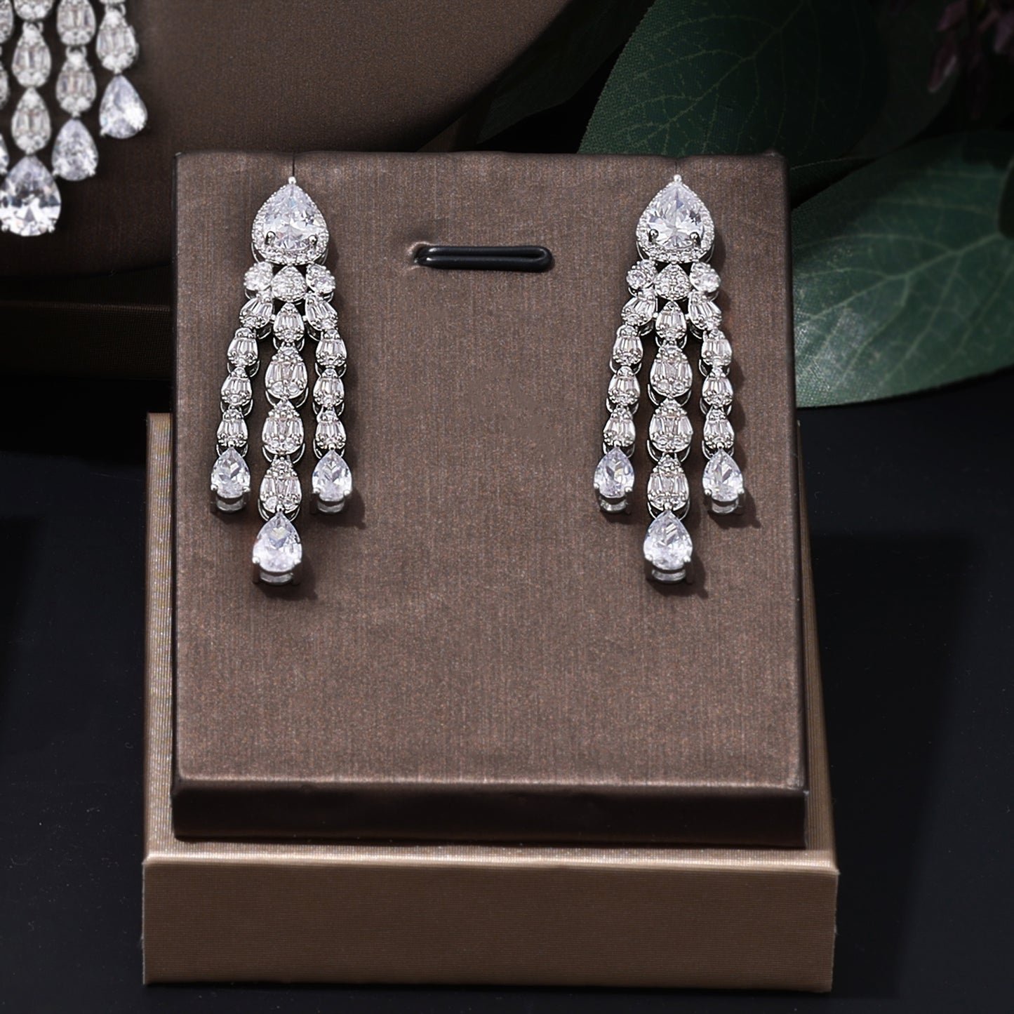 Necklace Pendant Earrings Zircon Jewelry Set Zircon