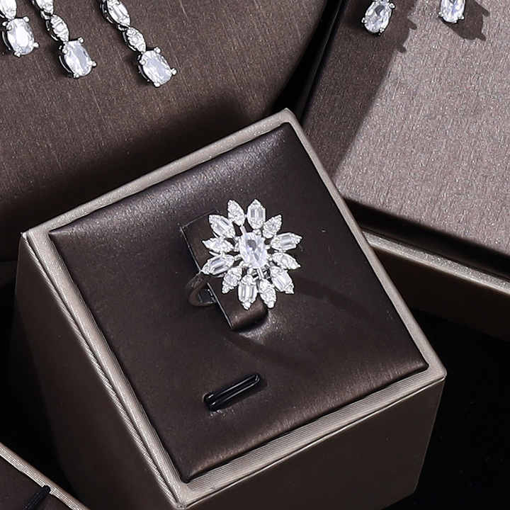 Original luxury brand new 4-piece cubic zirconia jewelry set