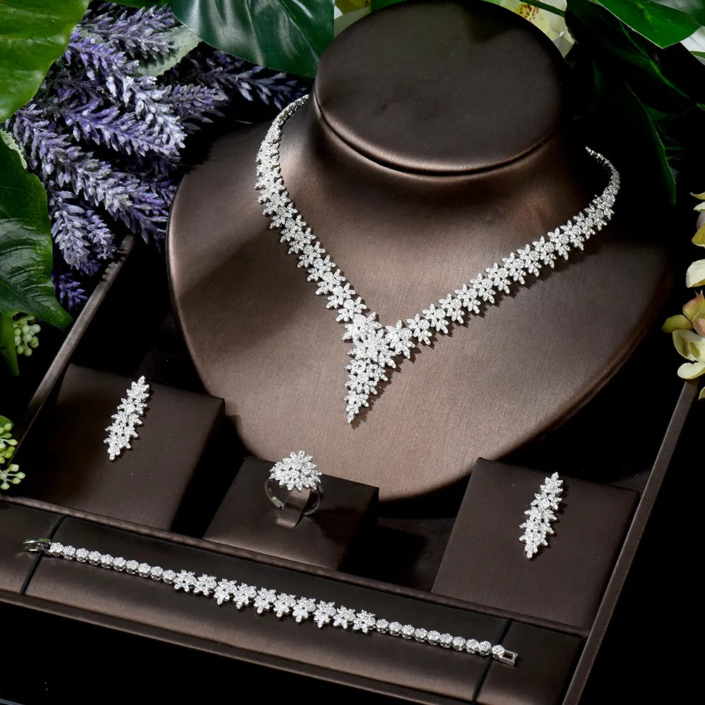 Cubic Zirconia Dubai Bridal Jewelry Set