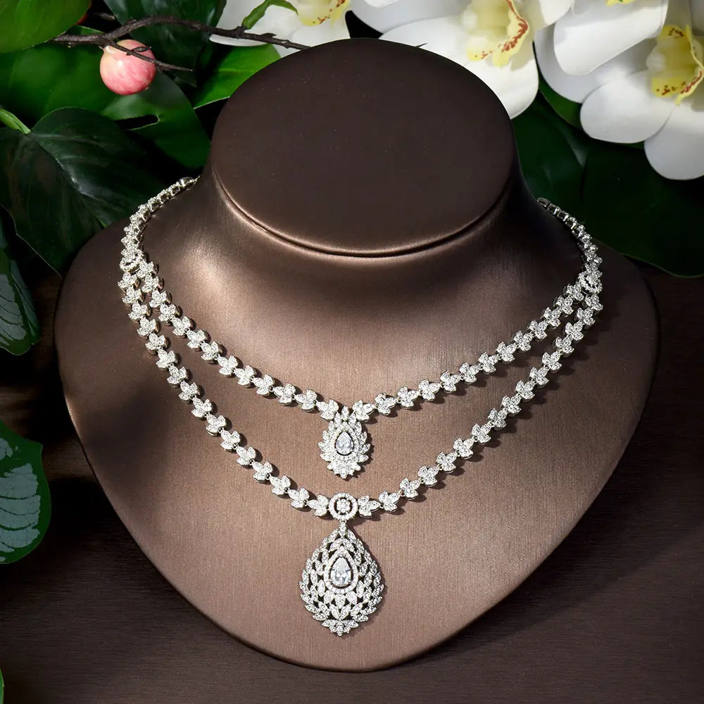 Luxury Cubic Zirconia Water Drop Jewelry Set