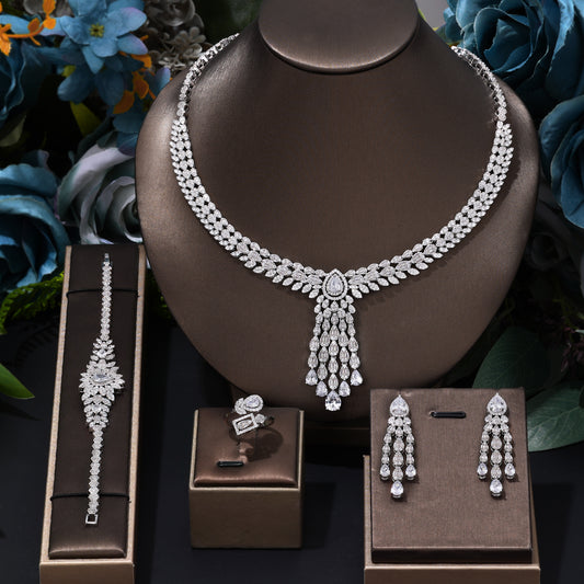 Necklace Pendant Earrings Zircon Jewelry Set Zircon