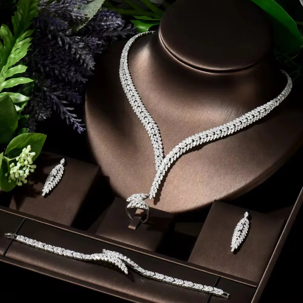 Unique And Dazzling Zircon Jewelry Set