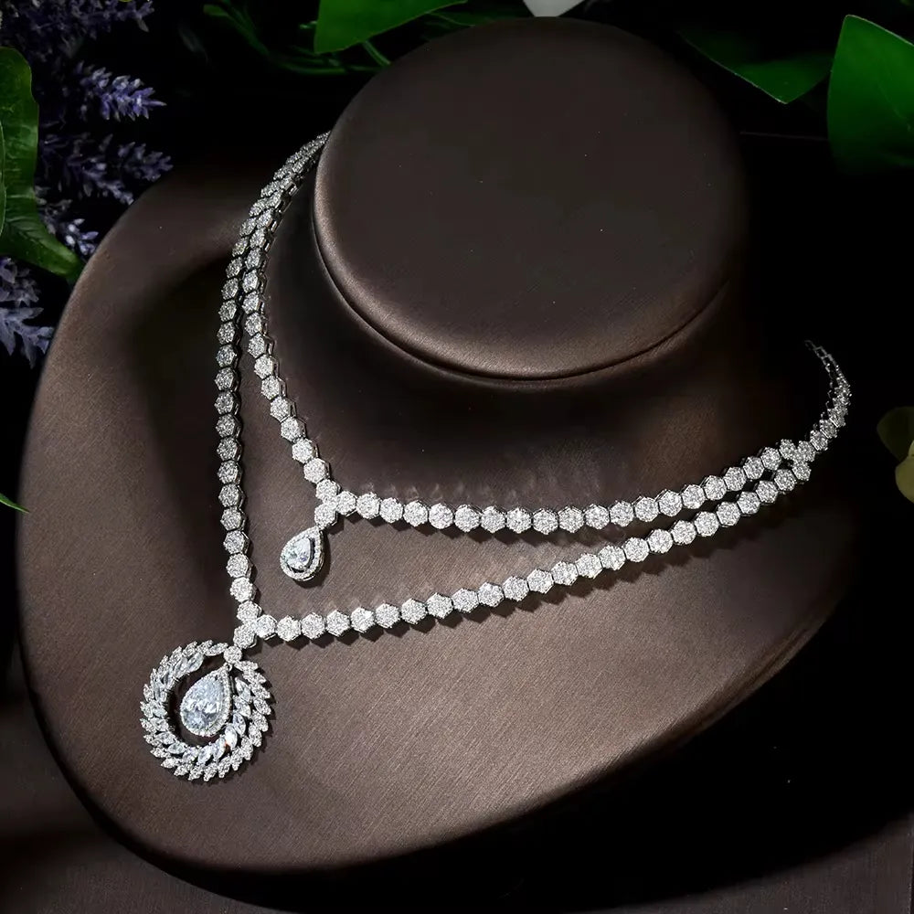 Luxury Teardrop-Shaped Zircon Jewelry Set