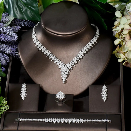 Cubic Zirconia Dubai Bridal Jewelry Set