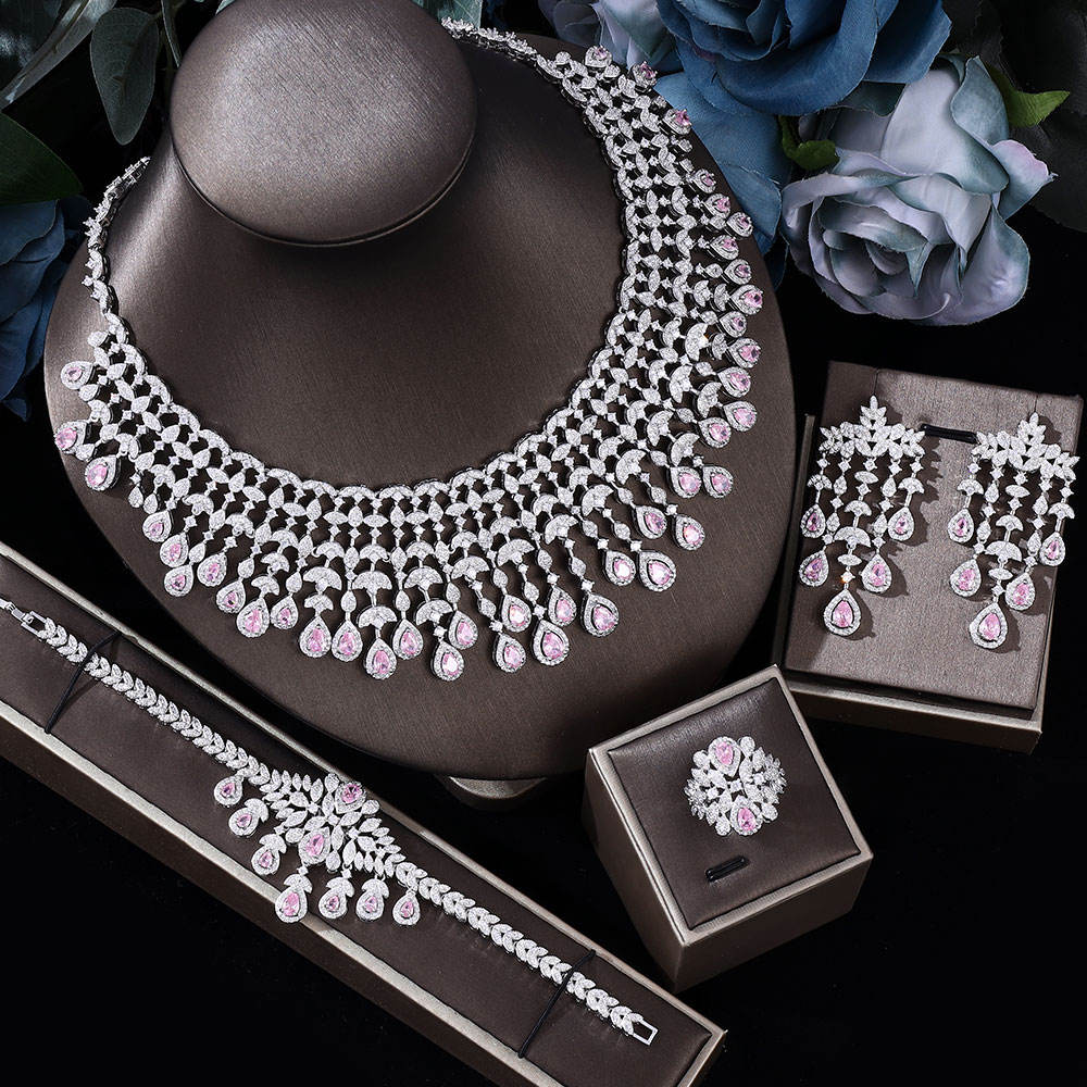 Luxury 4-Piece Cubic Zirconia Jewelry Set