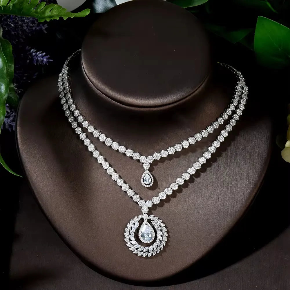 Luxury Teardrop-Shaped Zircon Jewelry Set