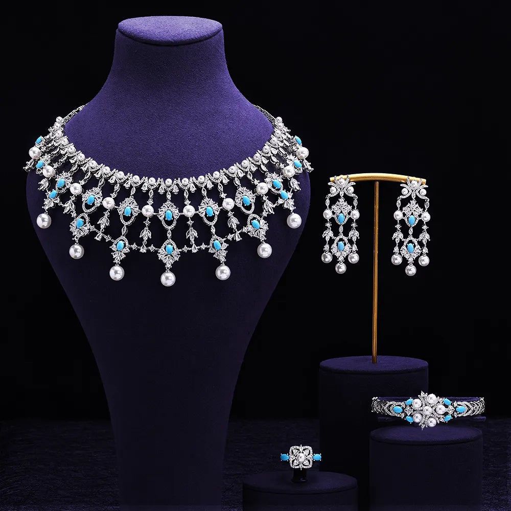 UAE Luxury CZ 4-Piece Jewelry Set for Women