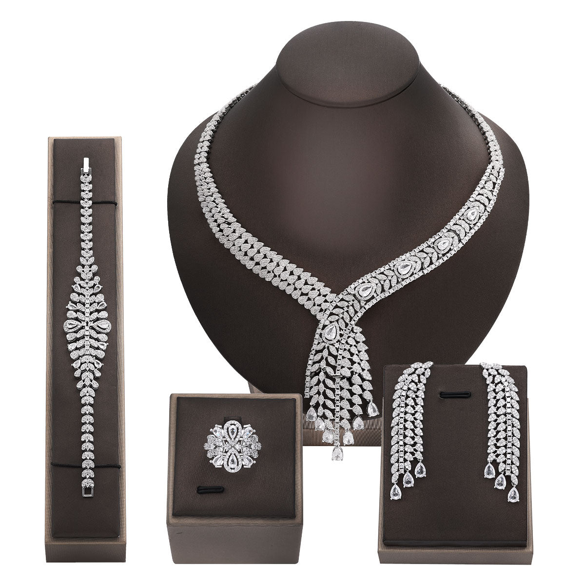 Cubic Zirconia Jewelry Necklace Set