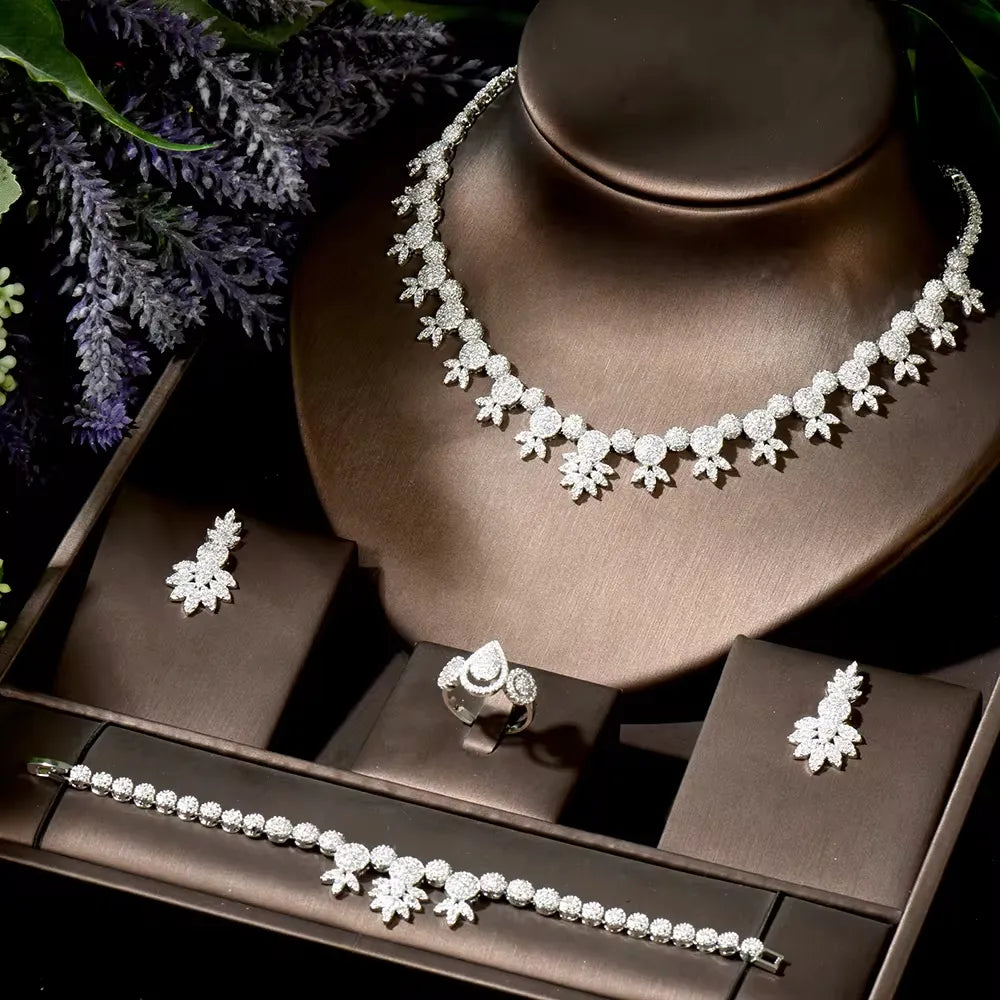 Fashion Flower Zircon Jewelry Set