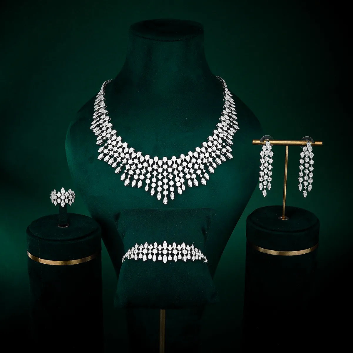 Artistic Cubic Zirconia Jewelry Set