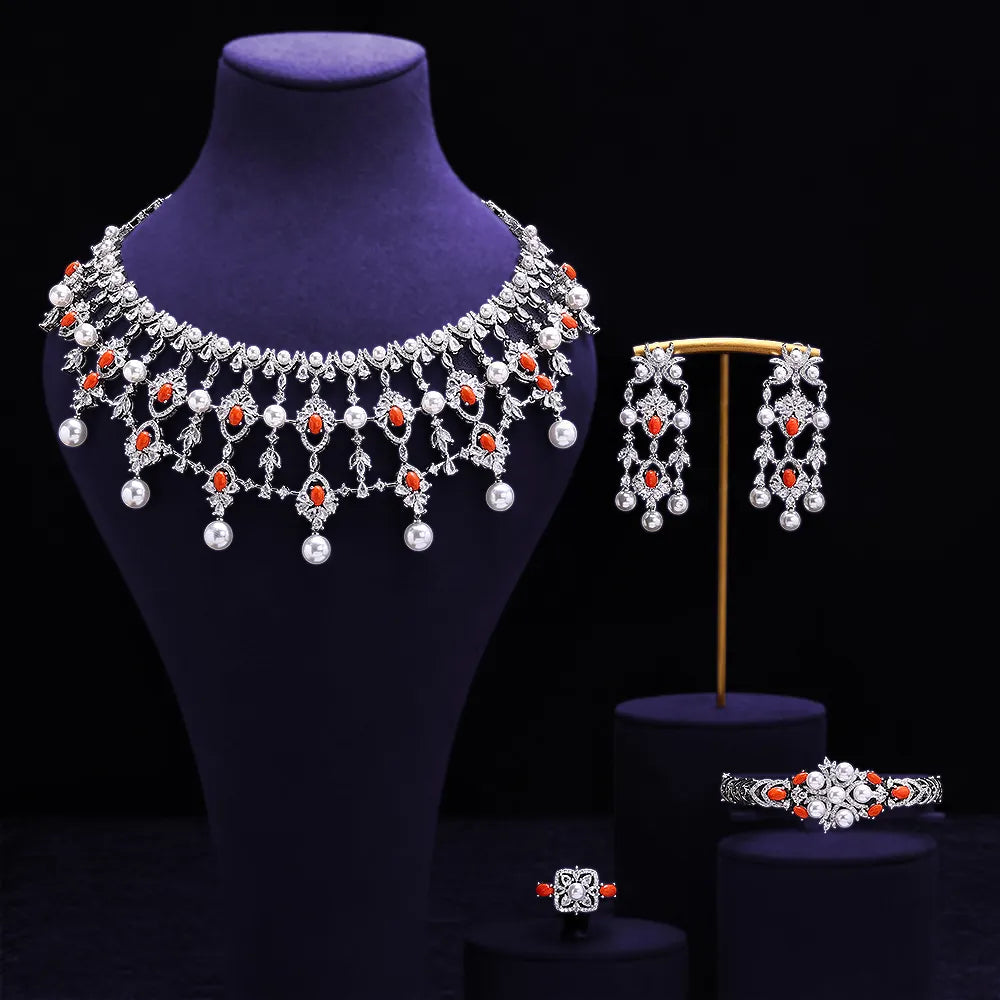 UAE Luxury CZ 4-Piece Jewelry Set for Women