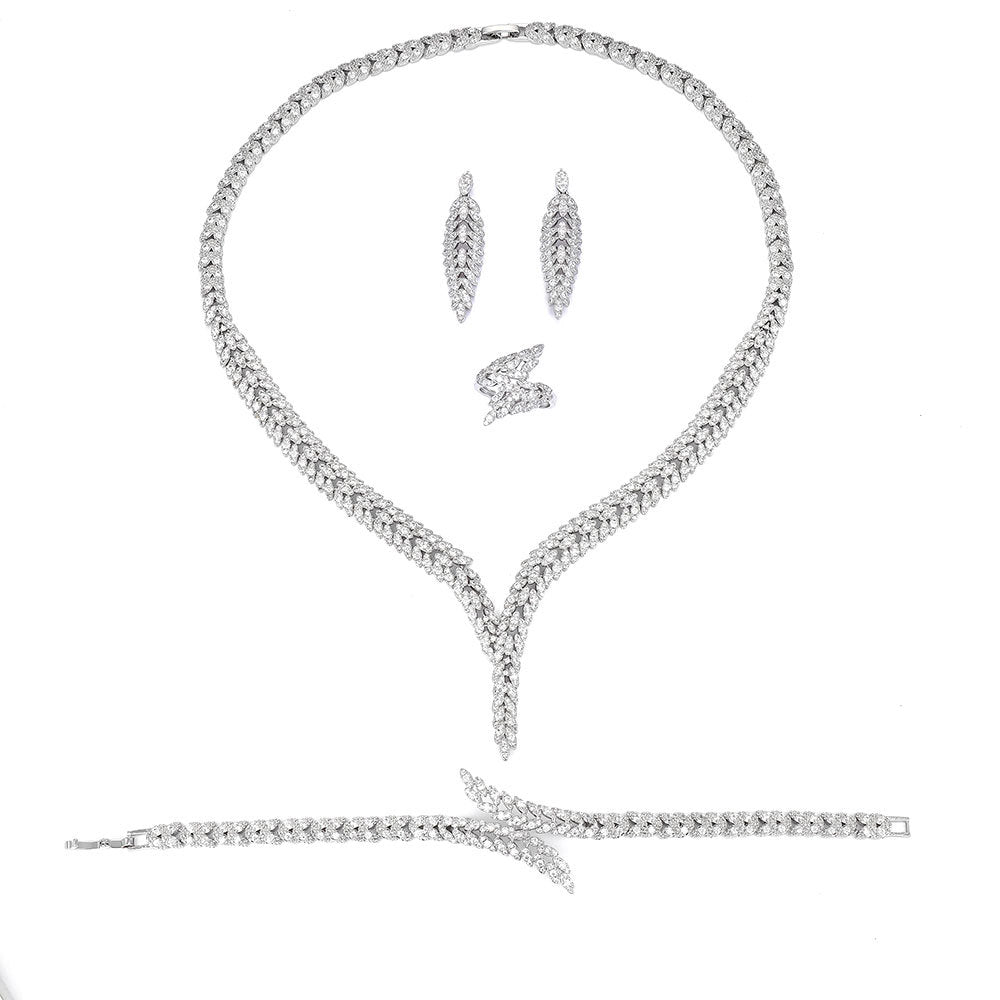 Jewelry Bridal Necklace Earrings  Wedding Banquet set