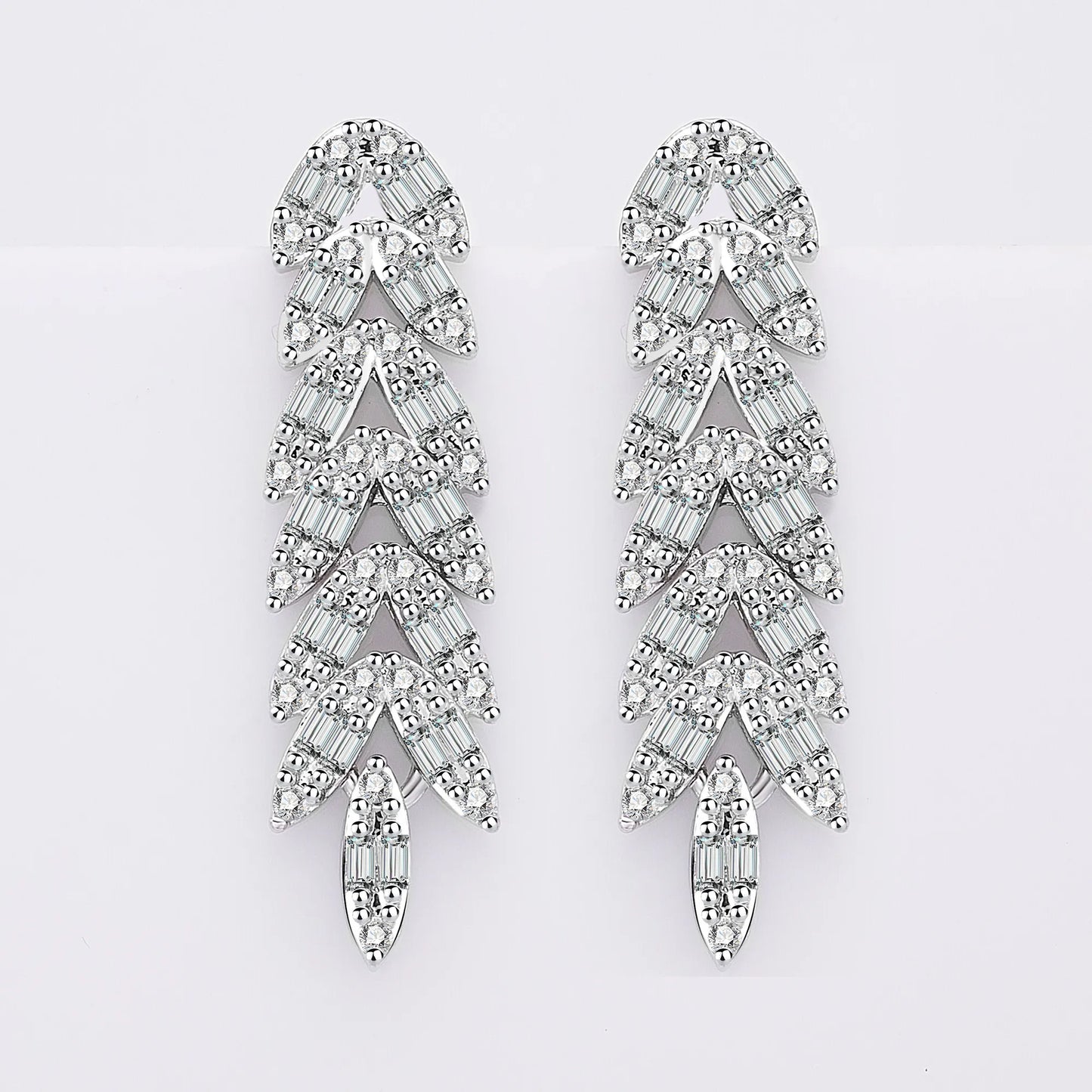 Sparkling Leaf-Inspired Zirconia Jewelry Set