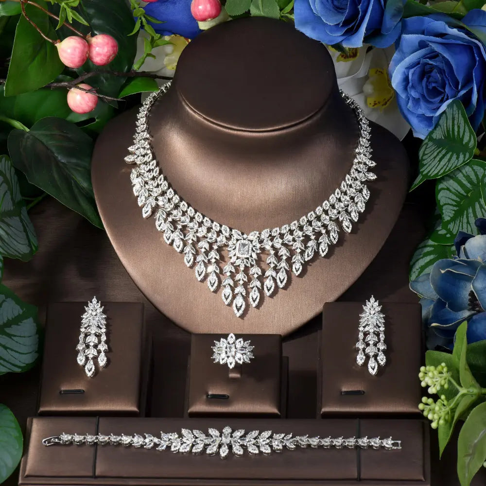 Luxurious Zircon Wedding Jewelry Set