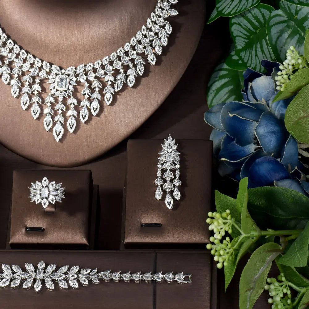 Luxurious Zircon Wedding Jewelry Set