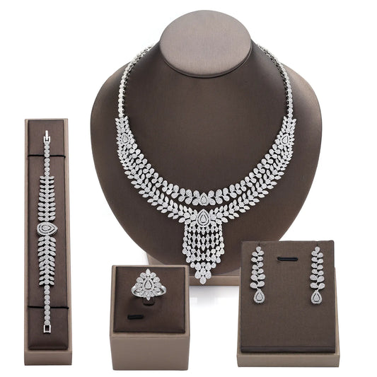 Luxurious Diamond-Embedded Vintage Jewelry Set